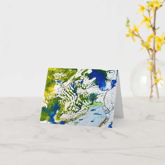 Stromende rivier met groene en blauwe kleuren kaart (Gele Bloem)