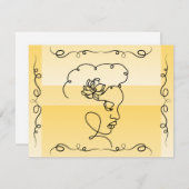 Stromende schoonheid: Goldenrod Line Art Blank Kaa Bedankkaart (Voorkant / Achterkant)