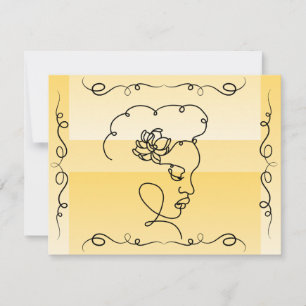 Stromende schoonheid: Goldenrod Line Art Blank Kaa Bedankkaart