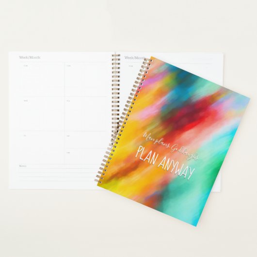 Stromende turquoise, rode en gele Waterverf Planner (Display)