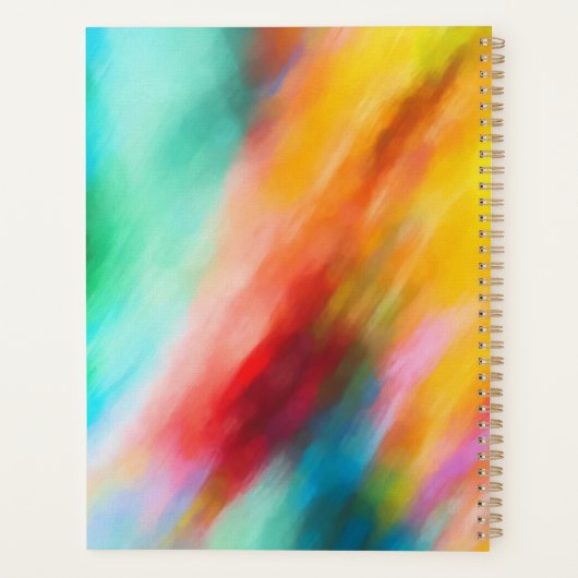 Stromende turquoise, rode en gele Waterverf Planner (Achterkant)