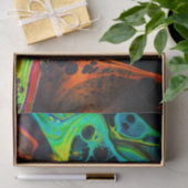 Stromende verf abstract, decoupage, tas vulling tissuepapier (Geschenk)