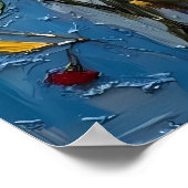 Stromende vogels en bloemen poster (Hoek)