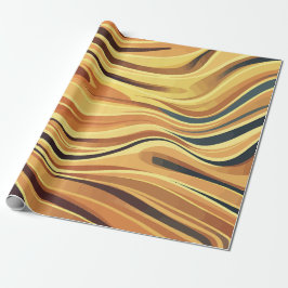 Stromende warme Abstracte golven Cadeaupapier