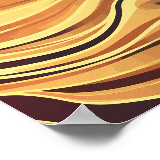 Stromende warme Abstracte golven Poster (Hoek)