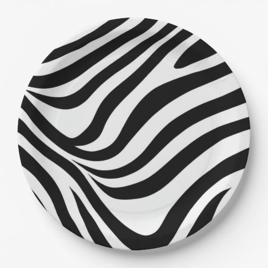 stromende zebrastrepen papieren bordje (Voorkant)