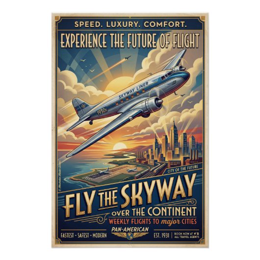 Stromlinien-Flugzeug Perfect Poster (Voorkant)