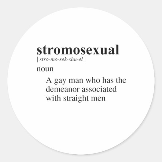STROMOSEKSUEEL RONDE STICKER (Voorkant)