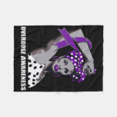 Strong Afro Mom Overdose Awareness  Fleece Deken (Voorkant (Horizontaal))