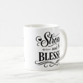 Strong and Blessed Inspirational Coffee Mug Koffiemok (Voorkant rechts)