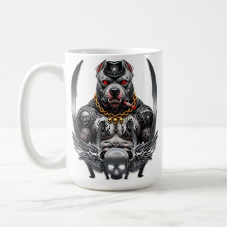 Strong and brave pit bull koffiemok