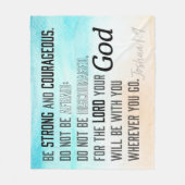 Strong and Courageous Joshua 1:9 Bible Fleece Deken (Voorkant)