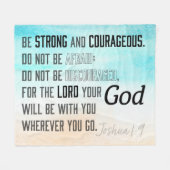Strong and Courageous Joshua 1:9 Bible Fleece Deken (Voorkant (Horizontaal))