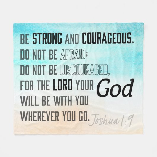 Strong and Courageous Joshua 1:9 Bible Fleece Deken (Voorkant (Horizontaal))