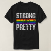 Strong And Pretty Gay Pride Gym Lifting Workout LG T-shirt (Design voorkant)