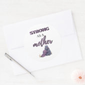 Strong As A Mother black Ronde Sticker (Envelop)