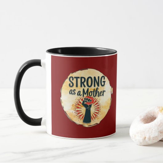 Strong as a Mother – Feminine Power Design Mok (Met donut)