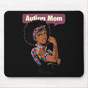 Strong Autism Mom Awareness Afro Mother Black Woma Muismat