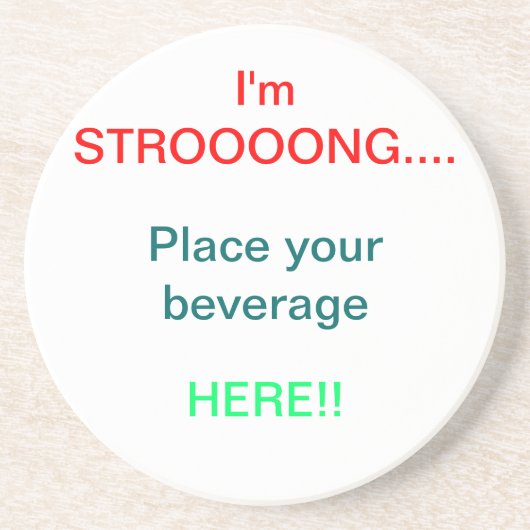 STRONG Beverage Holder Zandsteen Onderzetter (Voorkant)