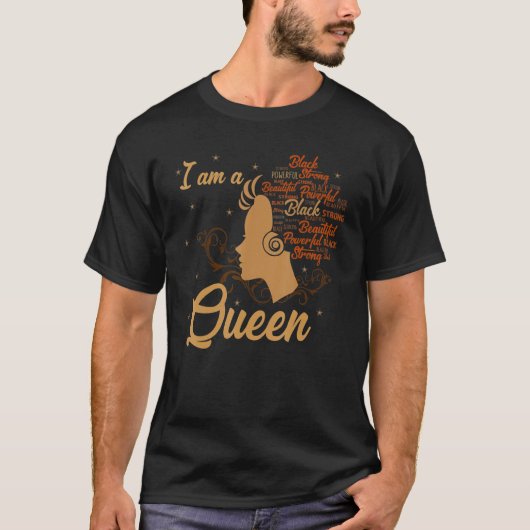 Strong Black I'm a Queen African American Afro BLM T-shirt (Voorkant)