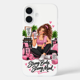 Strong Body Strong Mind Fitness Trainer iPhone 16 Hoesje