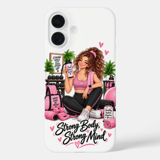 Strong Body Strong Mind Fitness Trainer iPhone 16 Case-Mate iPhone Case (Achterkant)