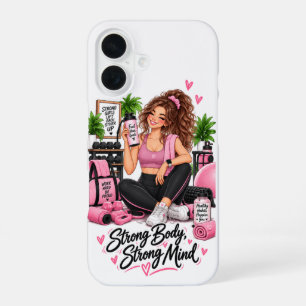 Strong Body Strong Mind Fitness Trainer iPhone 16 Hoesje