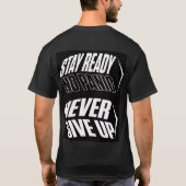 strong body strong mind stay ready no panic  t-shirt (Achterkant)