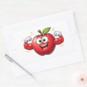 Strong Cartoon Apple Flexing Muscles Sticker (Envelop)
