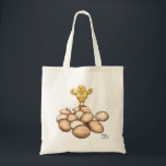 Strong Chick Bag Tote Bag<br><div class="desc">Add a touch of playful charm to your everyday errands with this tote bag featuring an original illustration of a cheerful little chick standing proudly on a pile of eggs. The warm, painterly style and expressive character bring a sense of humor and personality to the design, making it both eye-catching...</div>