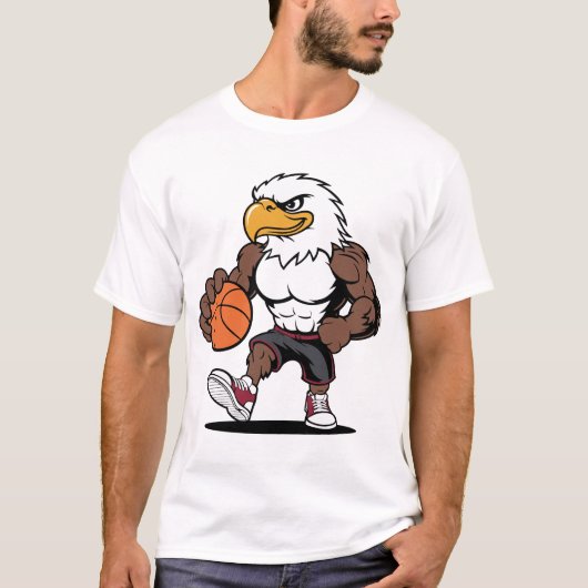 Strong Eagle Basketball Mascot Logo Design Vector T-shirt (Voorkant)