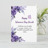 Strong Empower Inspiring Boss Queen Women's Day Feestdagenkaart (Staand voorkant)