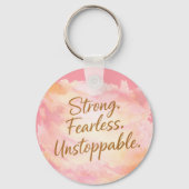 Strong, Fearless & Unstoppable Inspirational Sleutelhanger (Achterkant)