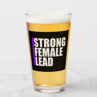 Strong Female Lead Feminist Empowerment Quote Logo Glas