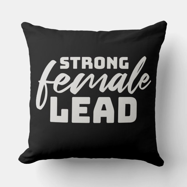Strong Female Lead Feminist Empowerment Quote Logo Kussen (Voorkant)