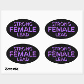 Strong Female Lead Feminist Empowerment Quote Logo Ovale Sticker (Vel)