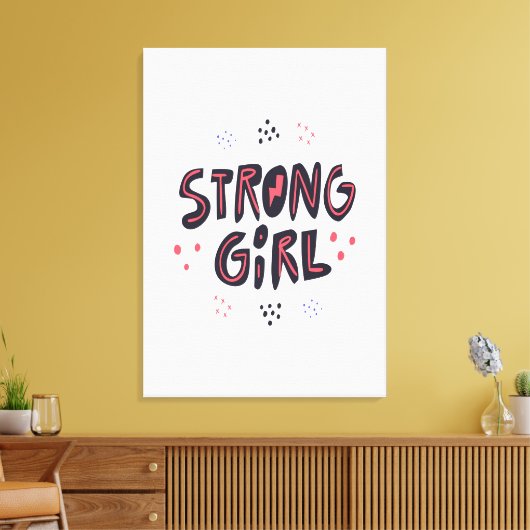 Strong Girl Canvas Afdruk (Insitu (Woonkamer))