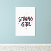 Strong Girl Canvas Afdruk (Insitu (Houten vloer))