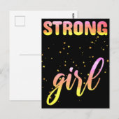Strong Girl Pastel Star Briefkaart (Voorkant / Achterkant)