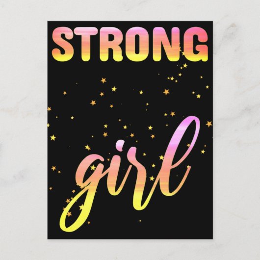 Strong Girl Pastel Star Briefkaart (Voorkant)