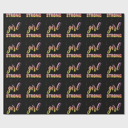 Strong Girl Pastel Star Cadeaupapier (Vlak)