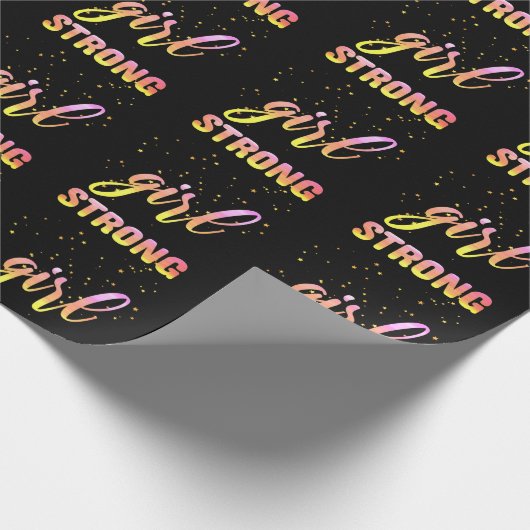 Strong Girl Pastel Star Cadeaupapier (Hoek)