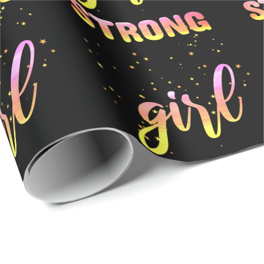 Strong Girl Pastel Star Cadeaupapier (Rol Hoek)