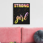 Strong Girl Pastel Star Canvas Afdruk (Insitu (Woonkamer))