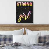 Strong Girl Pastel Star Canvas Afdruk (Insitu (Slaapkamer))