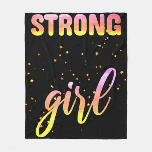 Strong Girl Pastel Star Fleece Deken