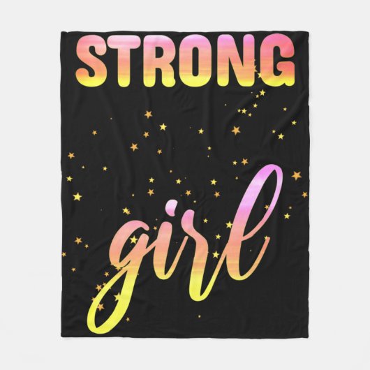 Strong Girl Pastel Star Fleece Deken (Voorkant)