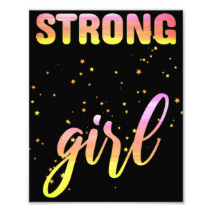 Strong Girl Pastel Star Foto Afdruk