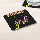 Strong Girl Pastel Star Kartonnen Onderzetters (Gebogen)