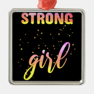 Strong Girl Pastel Star Metalen Ornament